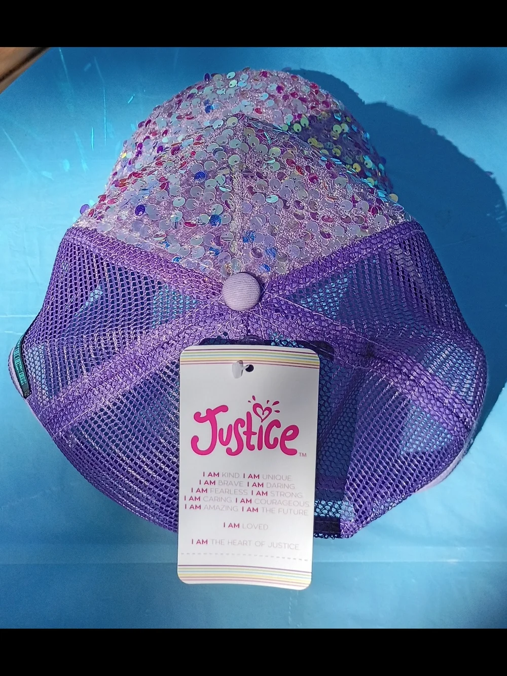 Justice Pink Sequin Trucker Cap